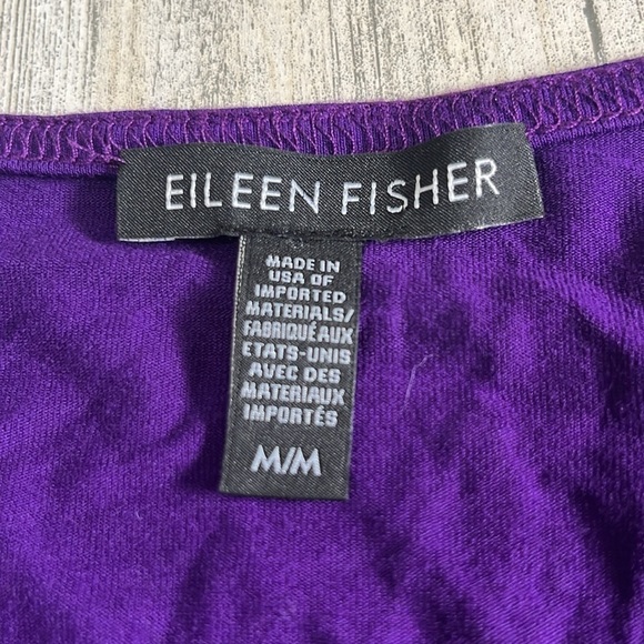 Eileen Fisher Purple Crewneck Split Hem Tunic Top Size M - Picture 4 of 7